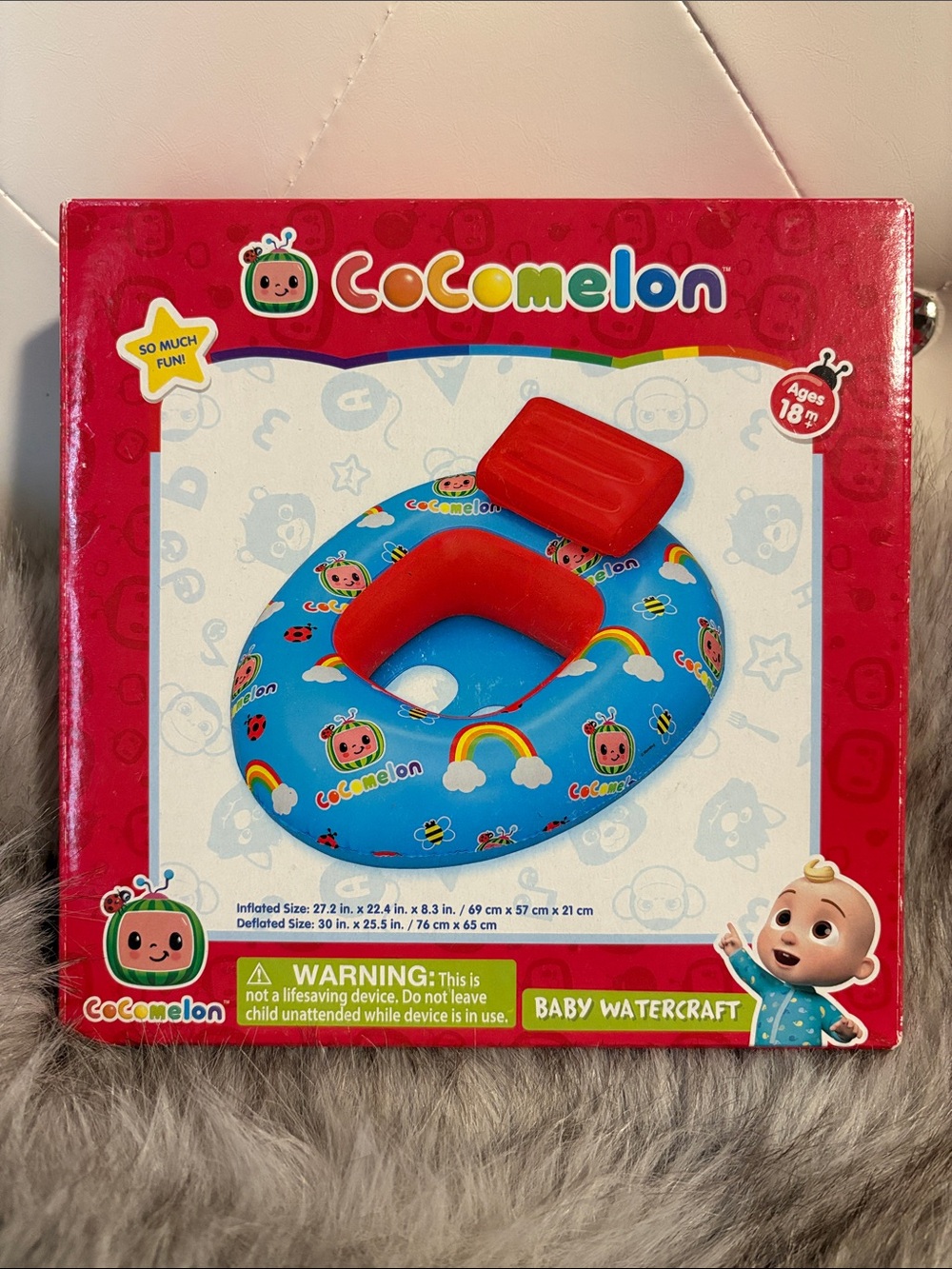 CoComelon Baby Watercraft Inflatable Seat - Blue with Red Accents 18m+